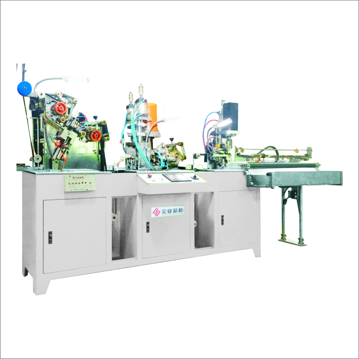 HY-880N 全自動尼龍拉鏈三段工序連體機（穿頭、U型上止、切斷）